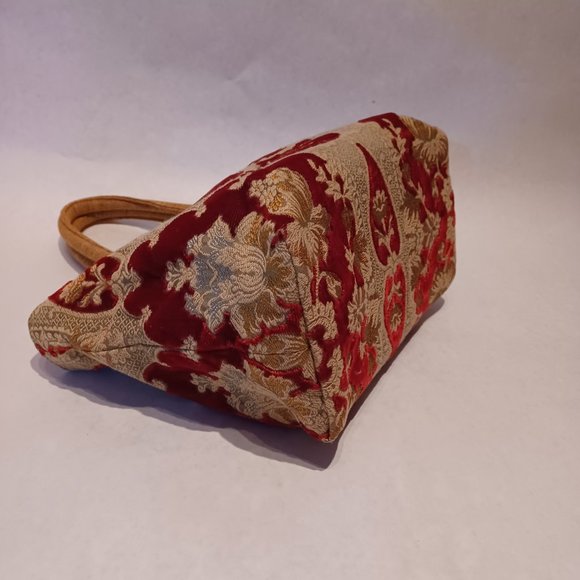 Small tote bag et mini bag Pierre Frey vintage - Velvet Brocade - Picture 6 of 15